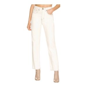 Veronica Beard Jeans Blake Classic Straight Size 26 in Ecru 100% Cotton